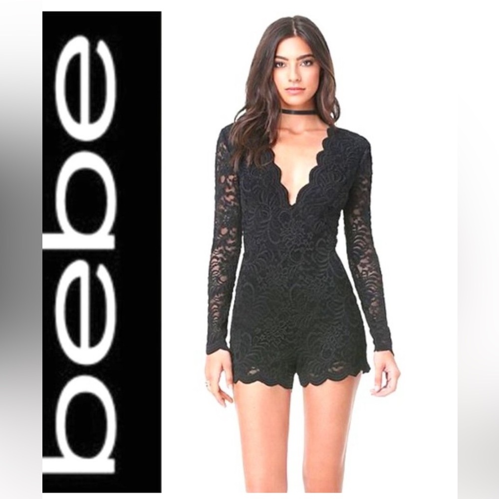 SEXY Bebe Black Lace Romper 10